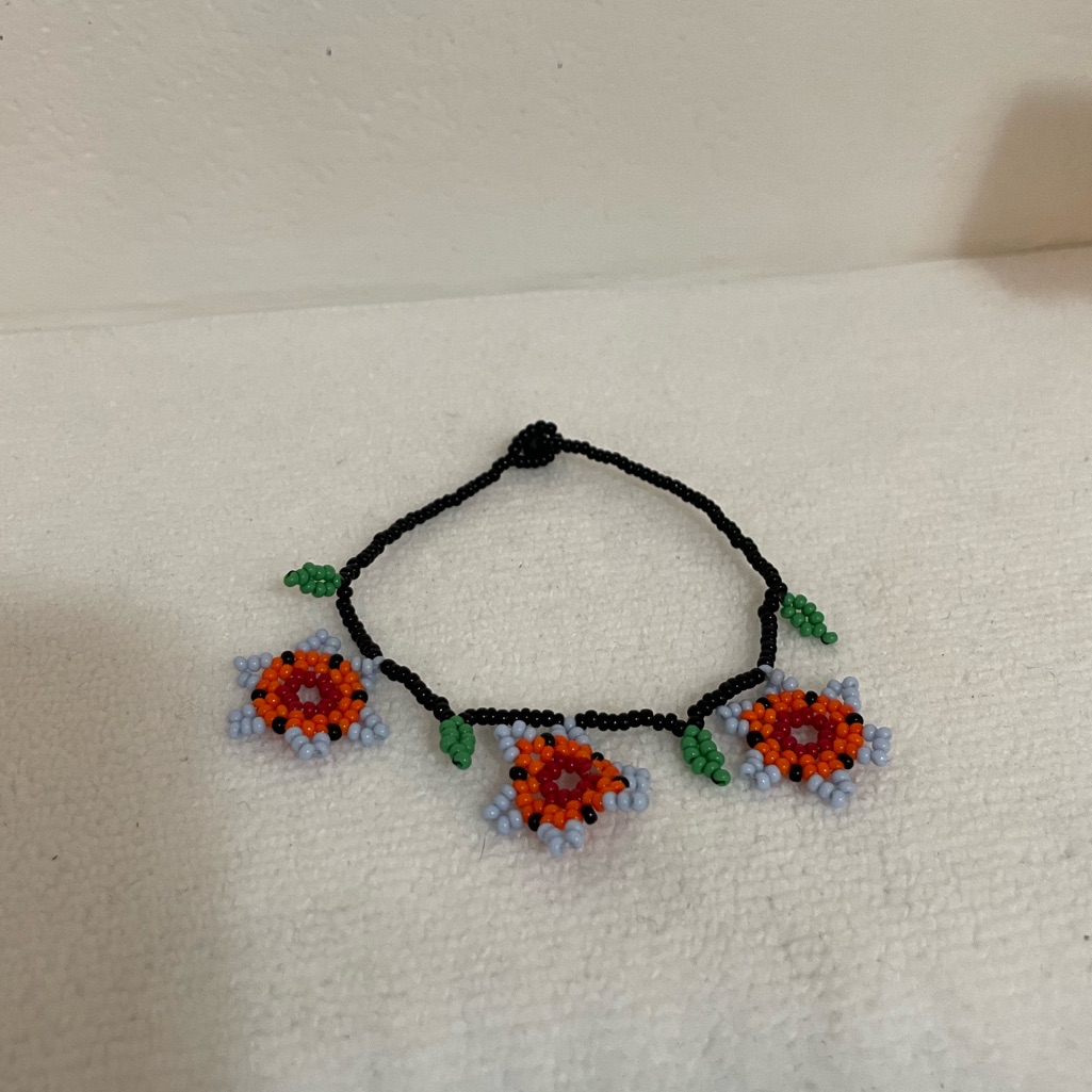 Huichol Beaded 3 Flower Bracelet